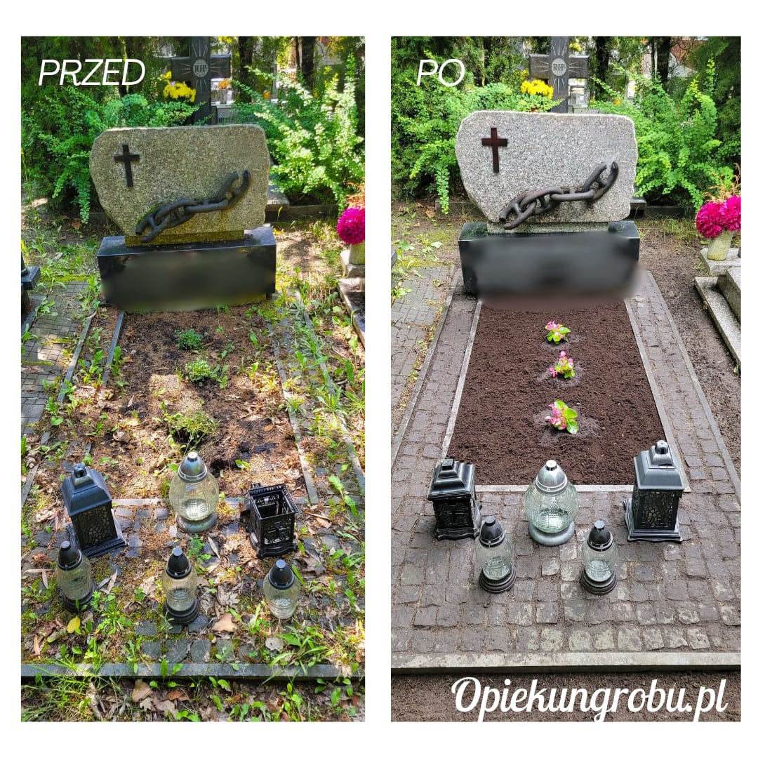 sprzątanie grobów gdańsk łostowice (przed i po) - opiekungrobu.pl